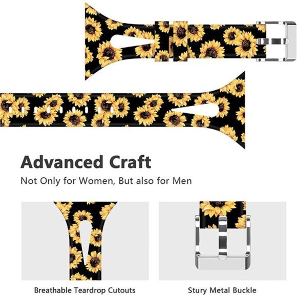 CISSDEN Floral Slim Band Compatible with Apple Watch Bands 44mm 42mm 40mm 38mm main image 6